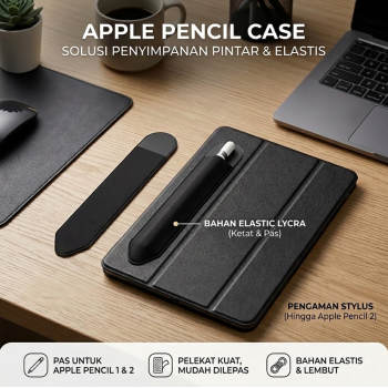 Gambar produk HuanLe Apple Pencil Case Adhesive Sleeve Case Holder Elastic Lycra - D5QC