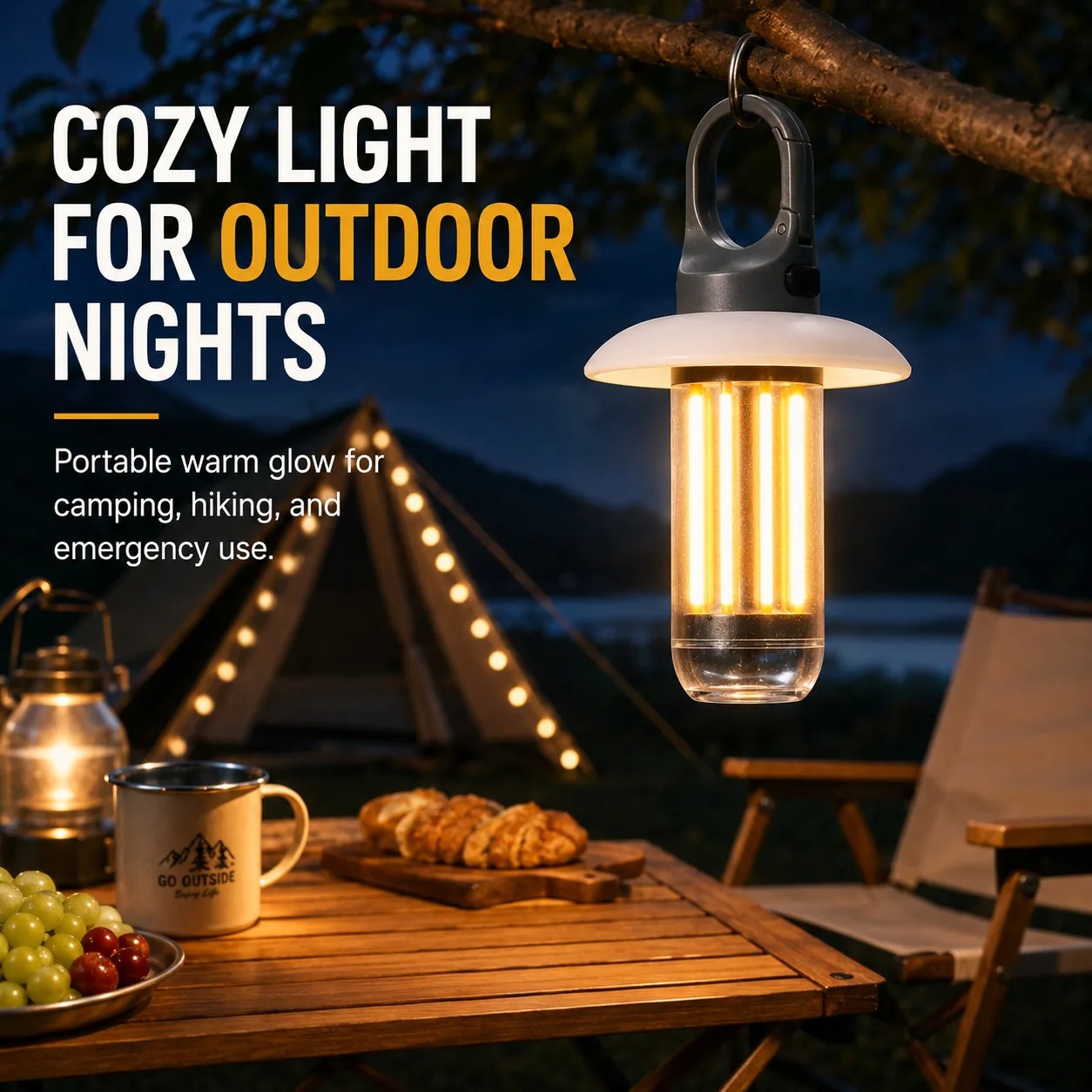 Gambar produk XFIRE Lampu Camping Senter Gantung Lantera 5 Mode 2in1 Color 600mAh - YY-17 - Utama