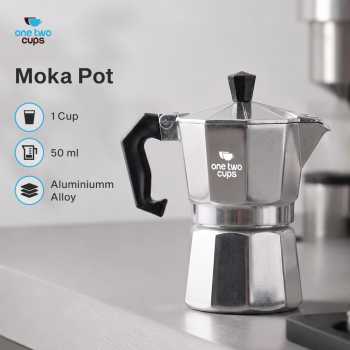 One Two Cups Moka Pot Teko Kopi Espresso Coffee Maker Stovetop - L10