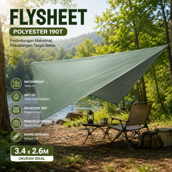 TENY Flysheet Terpal Tenda Camping Waterproof 190T Rhombus 3.4x2.6M - SF-025