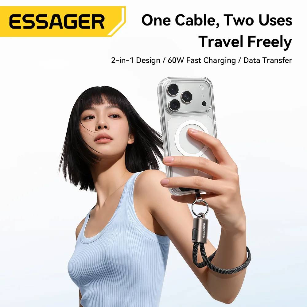 Gambar produk ESSAGER Kabel Charger USB Type C Lanyard Fast Charging 3A 60W 30cm - ES-X84 - 3