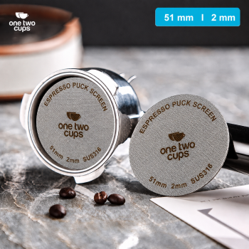 Gambar produk One Two Cups Puck Screen Portafilter Espresso Machine 150 Micron 51mm 2mm - SUS3