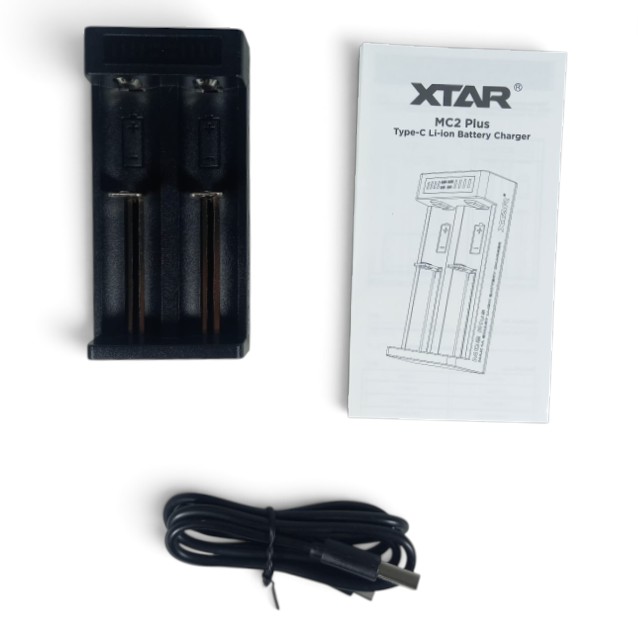 Gambar produk XTAR Charger Baterai 2 Slot 14500 18650 21700 Li-Ion Type C - MC2 Plus-C KT - 8
