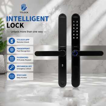 Gambar produk ELEC Smart Door Lock Fingerprint Password Card TTLock Right Hand Open - ZHD-YQ