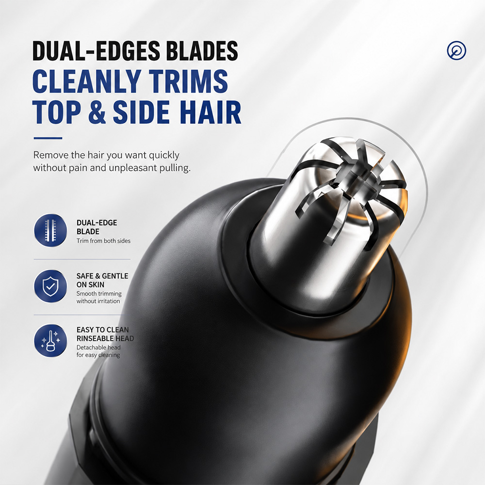 Gambar produk ENCHEN Alat Cukur Elektrik Bulu Hidung Telinga Trimmer Dual Edge Blade - EN005 N3 - 4