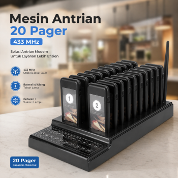 Gambar produk RTKS Wireless Calling System Restaurant Mesin Antrian 20 Pager - SU-68G