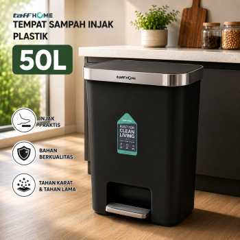 TaffHOME Tempat Sampah Injak Foot Pedal Trash Bin Plastik 50L - M35