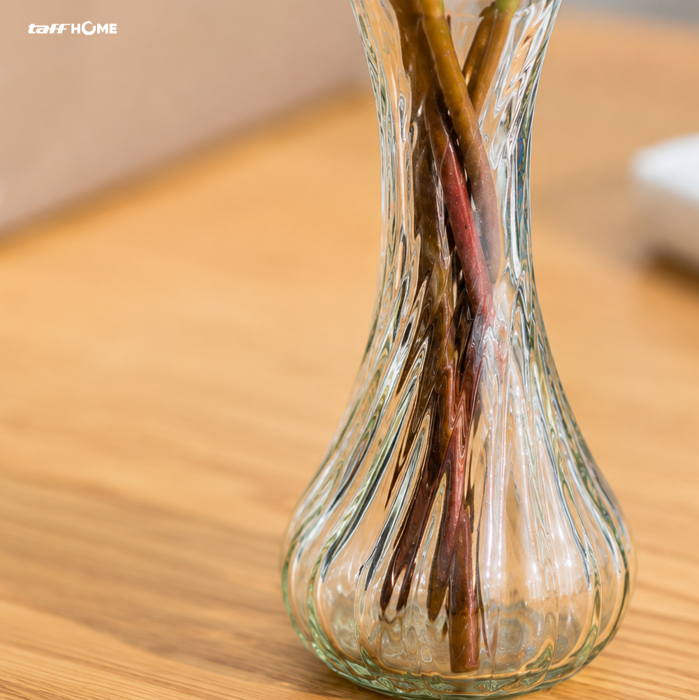 Gambar produk TaffHOME Vas Bunga Botol Kaca Estetik Multifungsi Spiral Flower Vase - FN-15 - 4