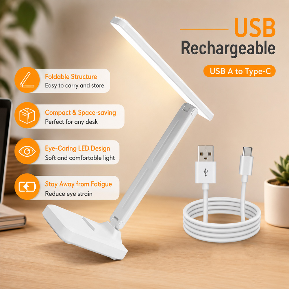 Gambar produk One Lampu Meja Belajar LED Desk Lamp USB 800mAh 10W 3 Color - PH380 - 1