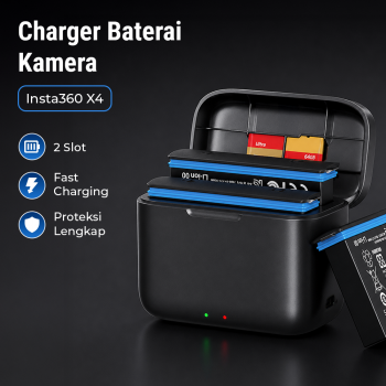 Gambar produk Charger Baterai Box Insta360 X4 Fast Charging LED 2 Slot - CH2-X4-02