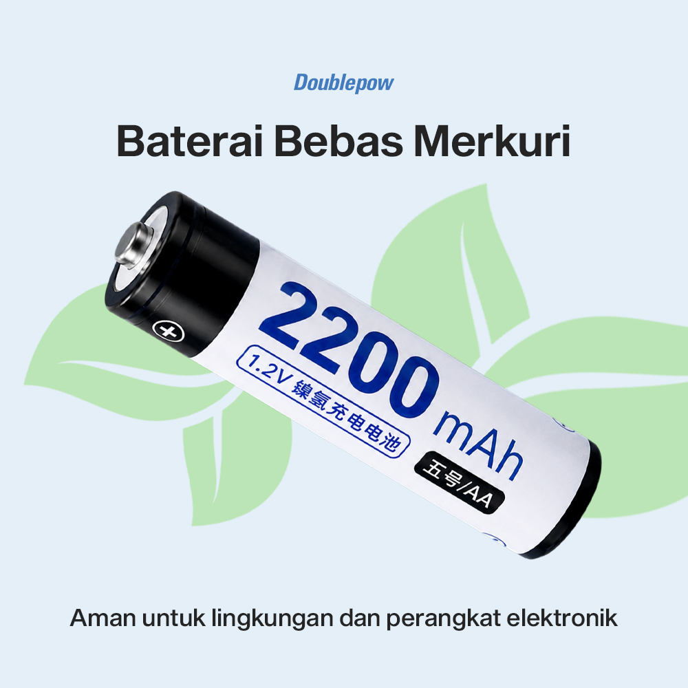 Gambar produk Doublepow Baterai Isi Ulang AA Ni-MH Button Top 2200mAh 1.2V 4 PCS - DP-AA780 - 6