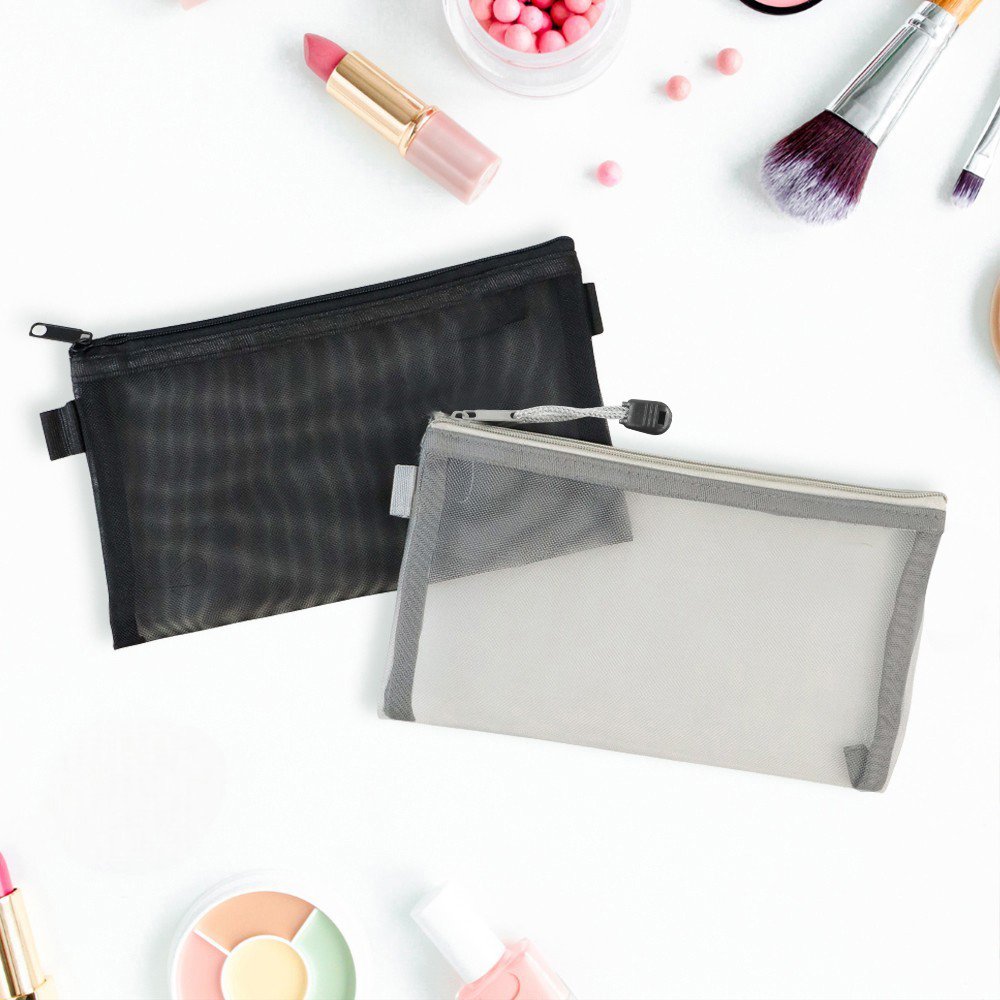 Gambar produk KHINSUN Tas Make Up Kosmetik Transparent Mesh Flat - BS802 - 4