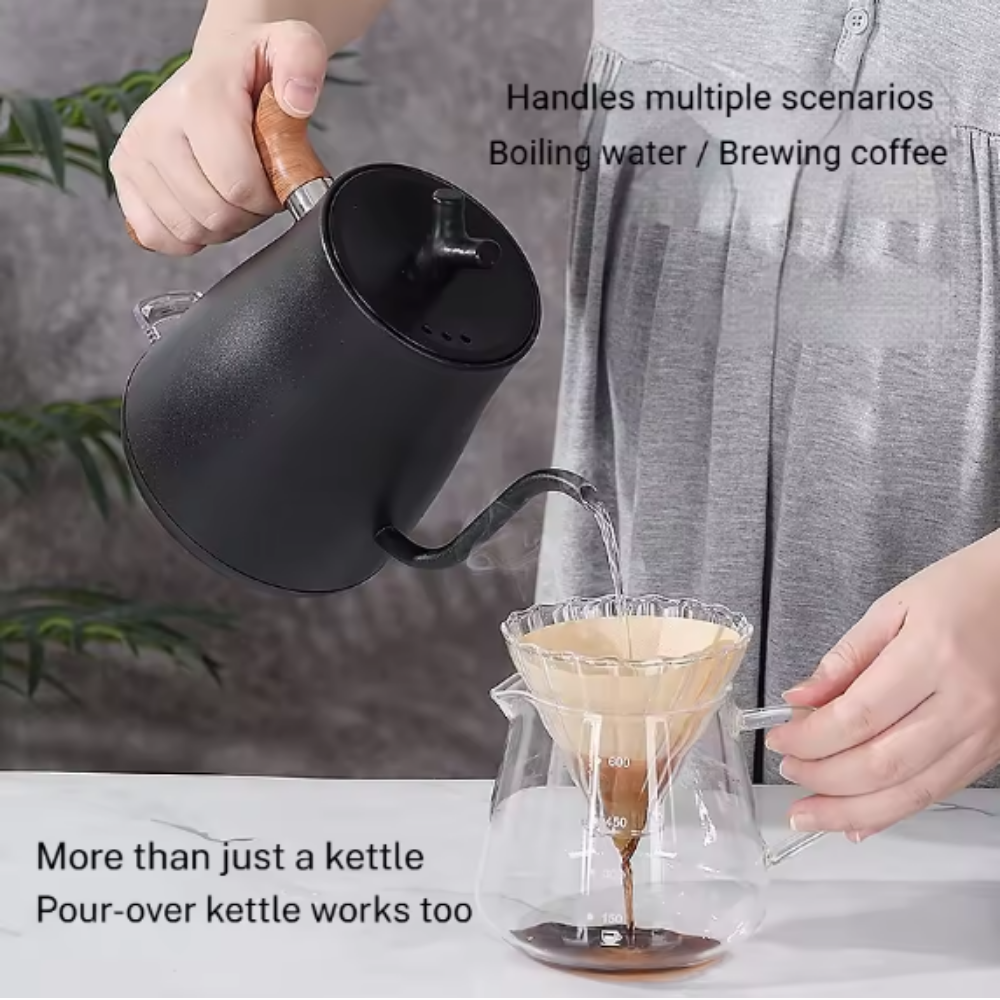 Gambar produk Kbxstart Teko Listrik Kopi Pemanas Air Leher Angsa Kettle 1L 1000W - HR-462 - 5