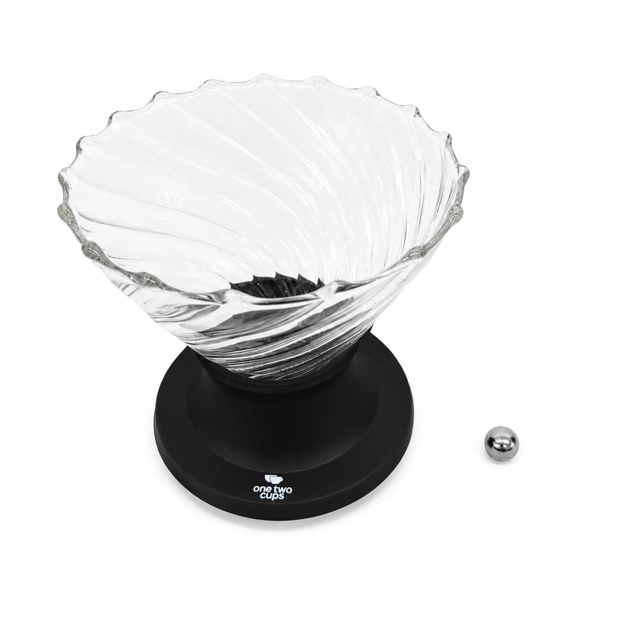 Gambar produk One Two Cups V60 Coffee Dripper Alat Seduh Kopi Manual Kaca 1-4 Cup Twirl - VD-40R - 6