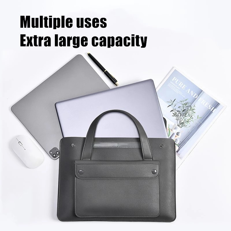Gambar produk CYBER Tas Laptop Sleeve Bag Leather with Handle 13 Inch - AG-1315 - 5
