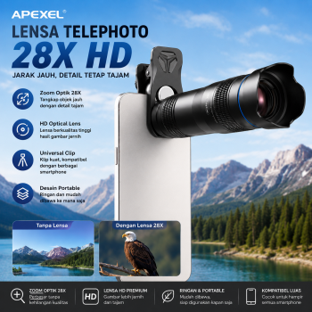 Gambar produk APEXEL Lensa Tele Smartphone Monocular Telephoto 28X HD - APL-JS28X