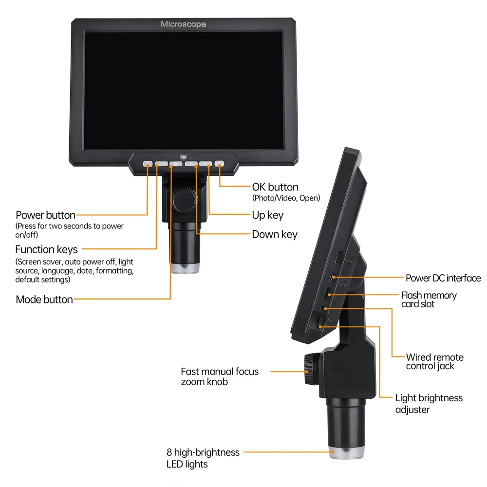 Gambar produk Easyo Mikroskop Digital 12MP 2000X dengan Monitor and Aluminium Stand - G2000 - 4