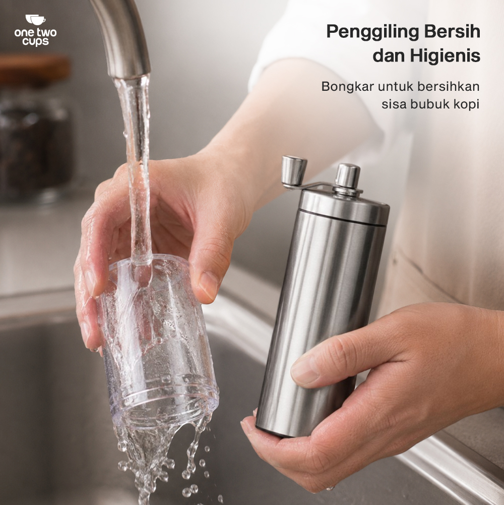 Gambar produk One Two Cups Alat Penggiling Kopi Manual Coffee Grinder Adjustable - 5014 - 4
