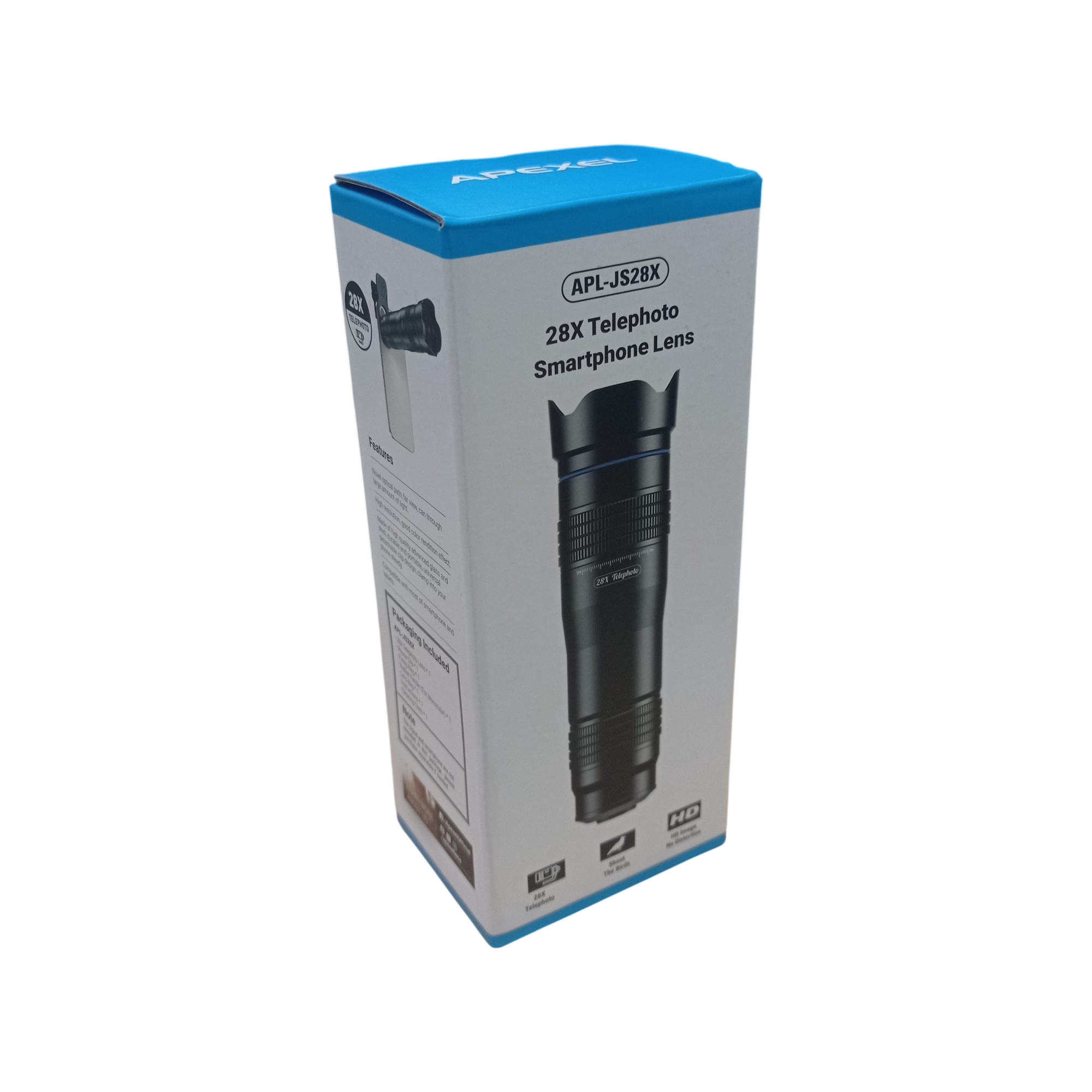 Gambar produk APEXEL Lensa Tele Smartphone Monocular Telephoto 28X HD - APL-JS28X - Kemasan
