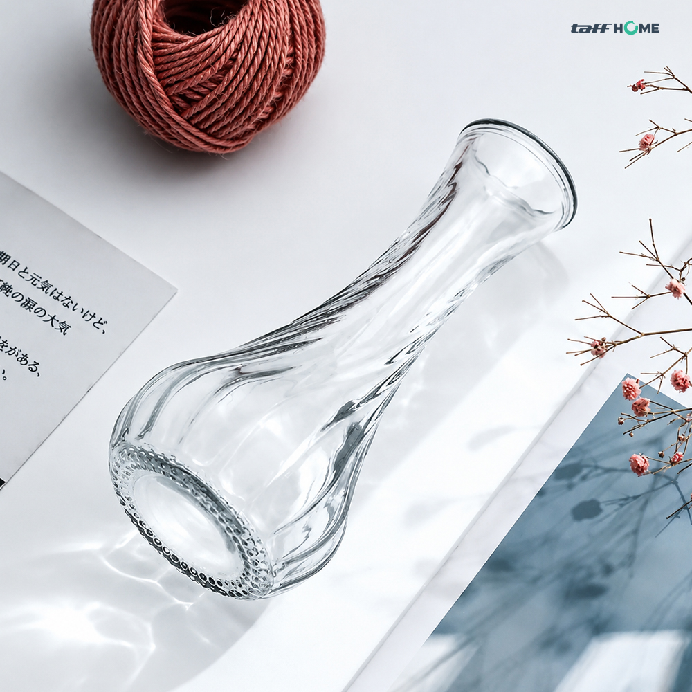 Gambar produk TaffHOME Vas Bunga Botol Kaca Estetik Multifungsi Spiral Flower Vase - FN-15 - 2