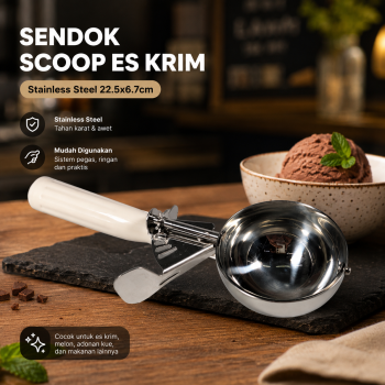 One Two Cups Sendok Scoop Es Krim Ice Cream Stainless Steel 22.5x6.7cm - AX-231