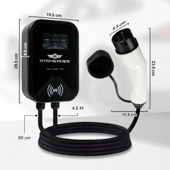 Gambar produk OTOHEROES Charger Mobil Listrik EV Swipe Card Type2 Female AC Charging 16A 11kW 3 Phase - PG01 - 7