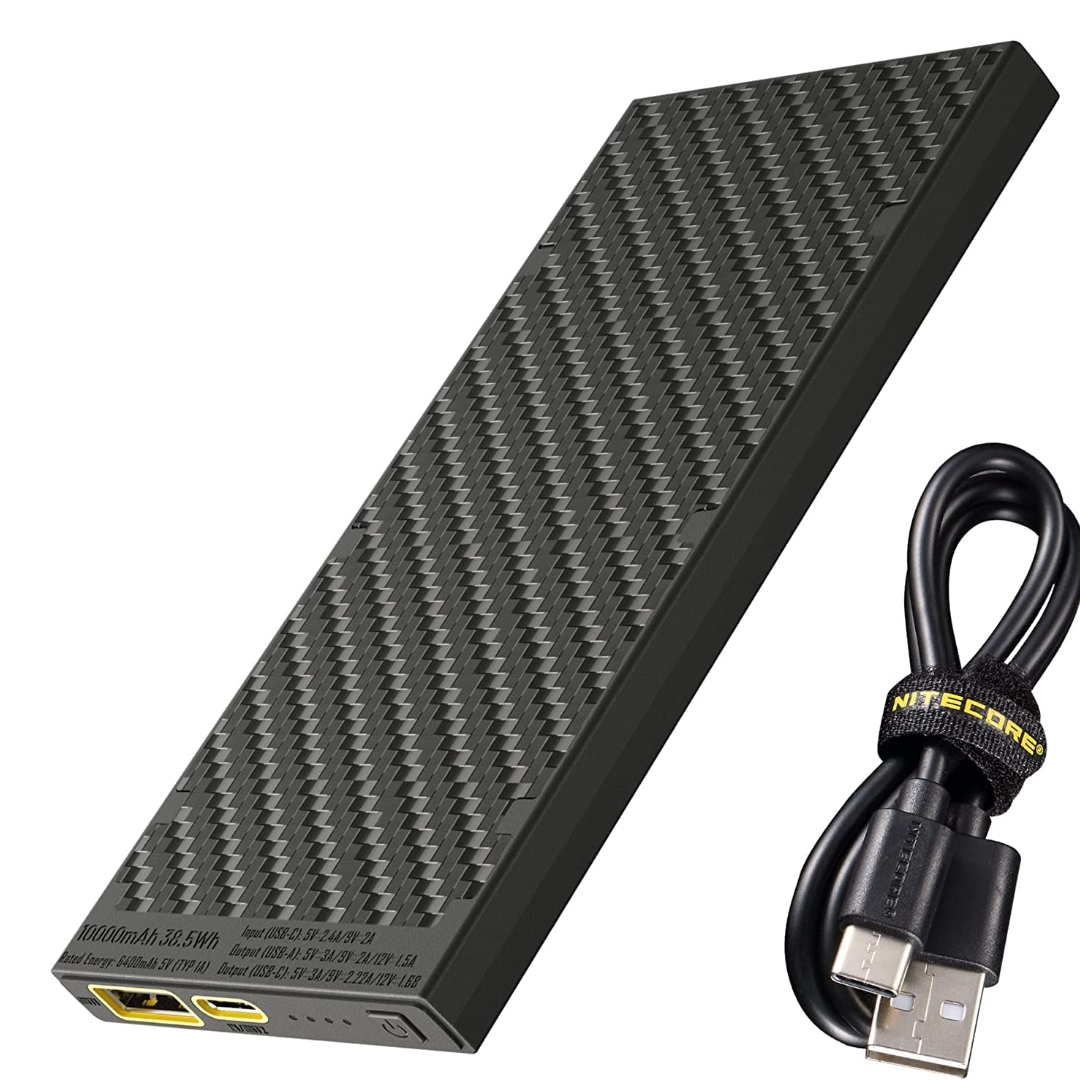 Gambar produk NITECORE Power Bank 10000mAh PD QC Carbon Fiber IPX5 USB Type C 20W - NB10000 GEN2 - 8