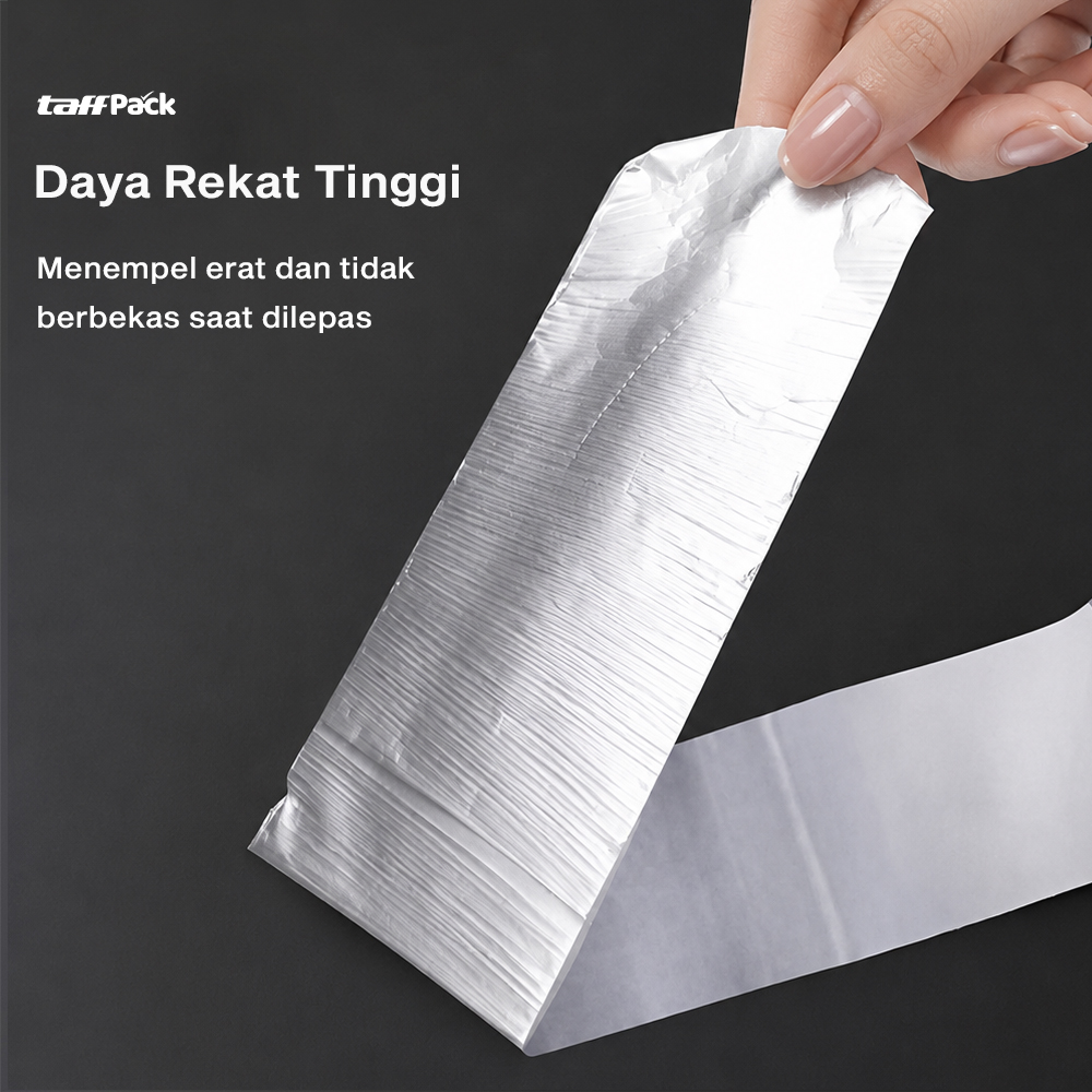 Gambar produk TaffPACK Lakban Aluminium Foil Tape Tahan Panas Anti Bocor 5cmx10M - YX10 - 3