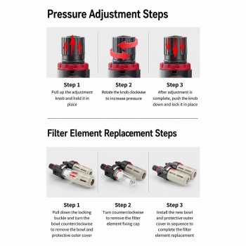 Gambar produk ATO Air Filter Regulator Pneumatic Saringan Kompresor Angin PT1/4 - BFC-2000 - 6
