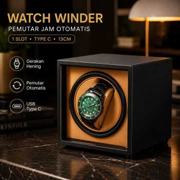 Rhodey Watch Winder Pemutar Jam Tangan Otomatis 1 Slot Type C 13cm - 077WT
