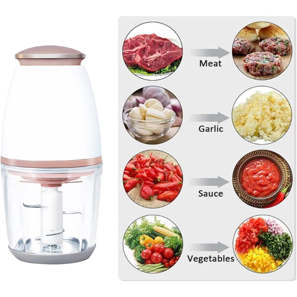 Milag Food Chopper Blender Penggiling Bumbu Electric 4 Leaf 350W - Fp-300 Gambar produk Milag Food Chopper Blender Penggiling Bumbu Electric 4 Leaf 350W - Fp-300 - 2