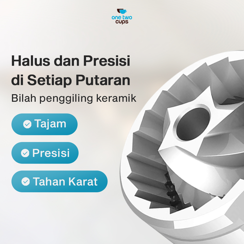 Gambar produk One Two Cups Alat Penggiling Kopi Manual Coffee Grinder Adjustable - 5014 - 1