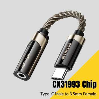 ESSAGER DAC Adaptor Audio HiFi OTG USB Type C to 3.5mm CX31993 - ES-YP29