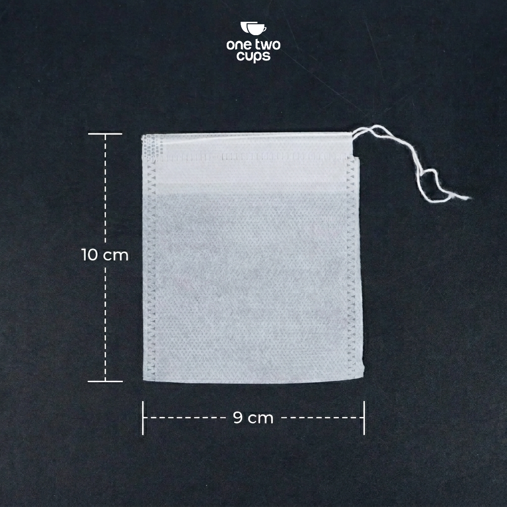 Gambar produk One Two Cups Kantong Teh Celup Kain Saringan Tea Bag Disposable 100PCS 9x10cm - M100 - 8