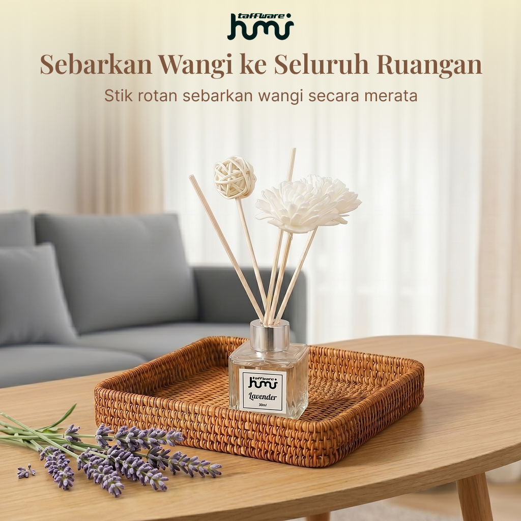 Gambar produk Taffware HUMI Pengharum Ruangan Reed Diffuser 50ml Lavender - DF-100 - 1
