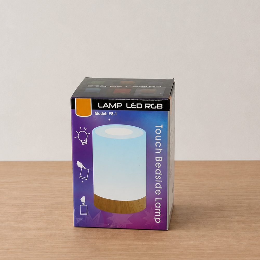 Gambar produk Lampu Tidur LED Touch Light RGB USB Rechargeable 1500mAh 5V 3W - F8-1 - Kemasan