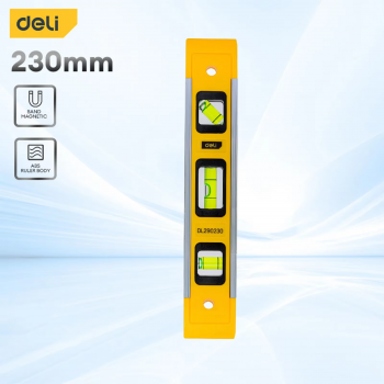 Deli Spirit Level Waterpass Magnetic High Precision 3 Measurement 23cm - DL290230