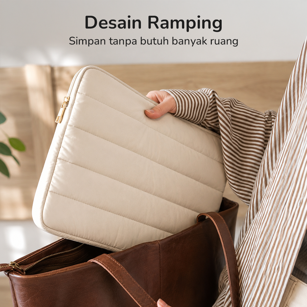 Gambar produk Vandel Tas Laptop Sleeve Puffy Case Waterproof Plush 13-14 Inch - ZK-80 - 6