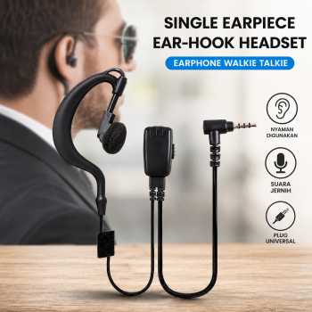 Gambar produk BEEBEST Single Earpiece Ear-hook Headset Earphone Walkie Talkie - H1