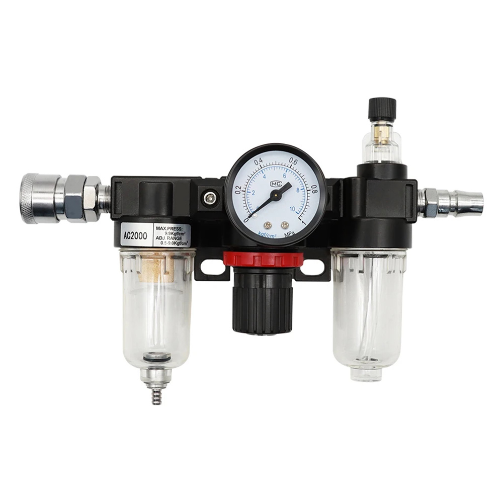 Gambar produk Gene Air Filter Regulator Lubricator Kompresor G1/4 with Konektor Fiber Core - AC2000 - Kemasan