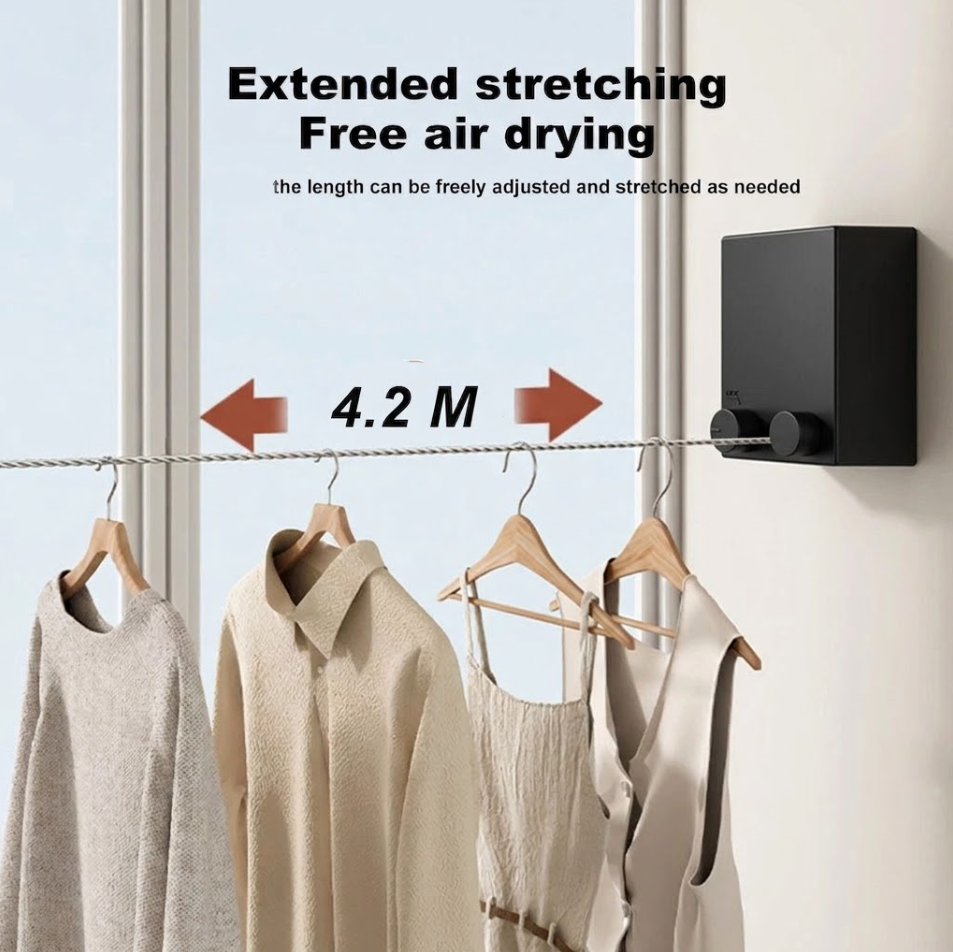 Gambar produk Shunmaii Tali Jemuran Baju Portable Indoor Outdoor Retractable 4.2M - SH-42 - 1