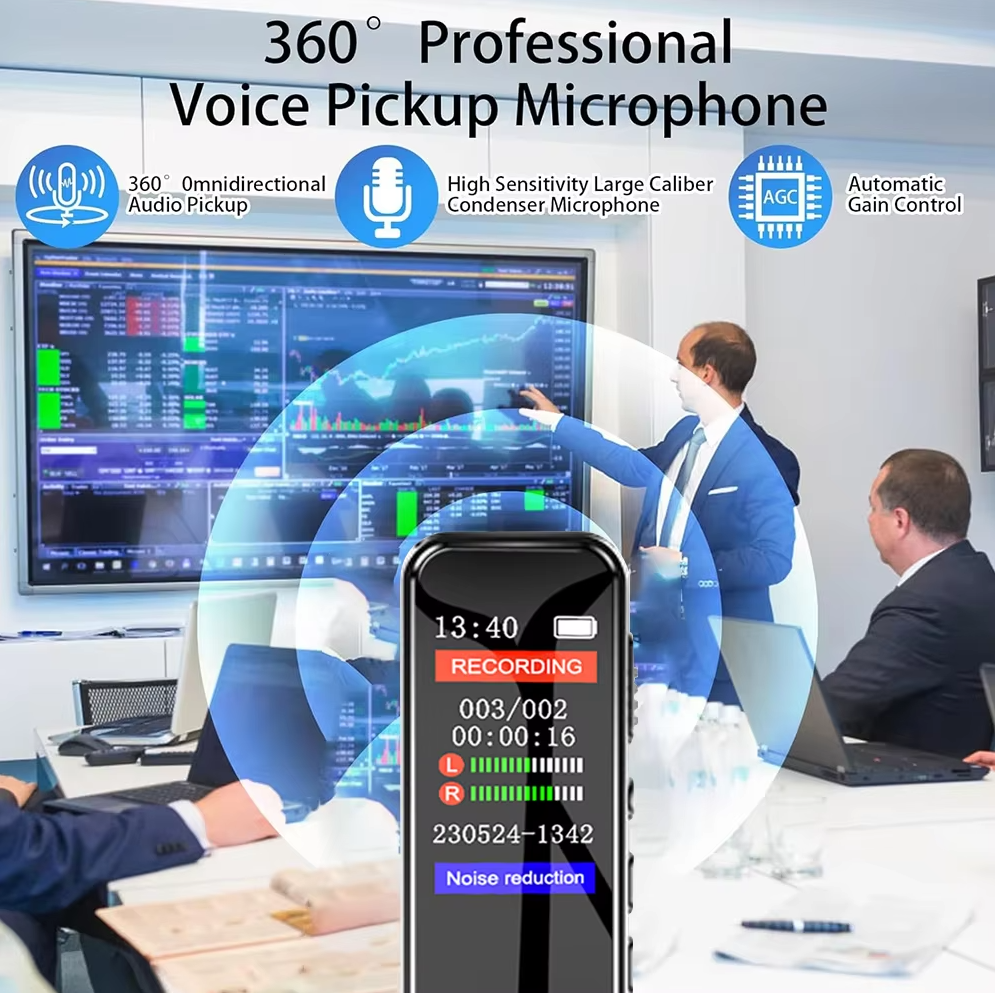 Gambar produk Voxa Perekam Suara Mini Audio Digital Voice Recorder 32GB - VC170 - 6
