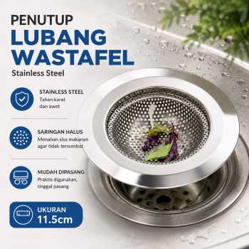 TaffHOME Penutup Penyumbat Lubang Wastafel Stainless Steel - HT503