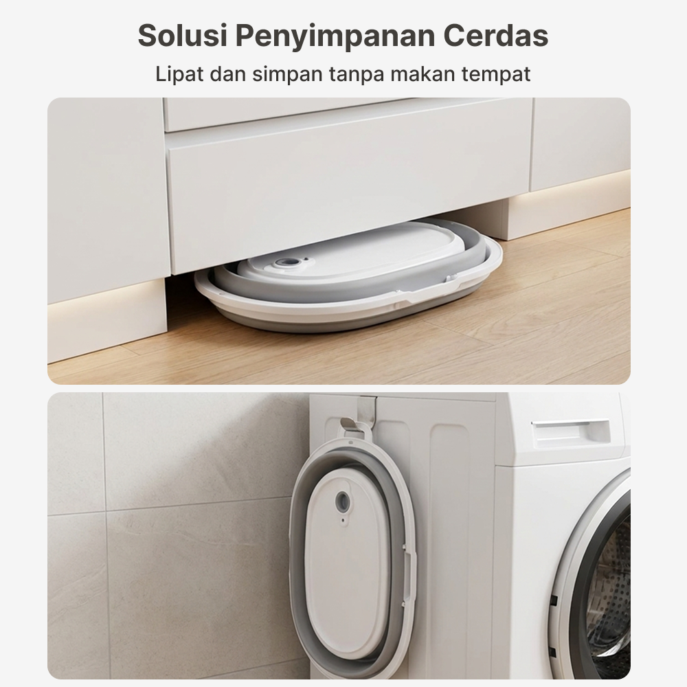 Gambar produk LAZEWING Baskom Ember Lipat Laundry Water Bucket Foldable 11L - B244 - 1