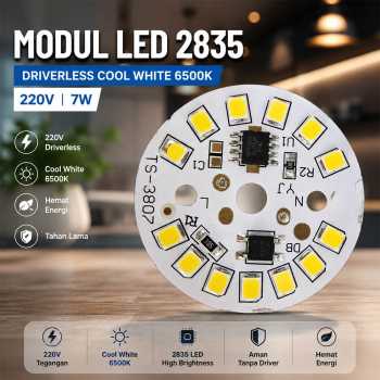 SOO Chip LED 2835 Modul Lampu Driverless Cool White 6500K 220V 7W 1PCS - COB3535-AC220-7