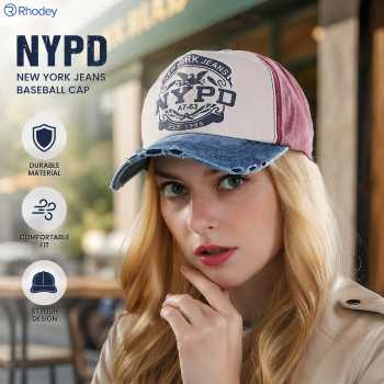 Gambar produk Rhodey Topi Baseball Pria Wanita NYPD New York Jeans Polyester Cap - S8R