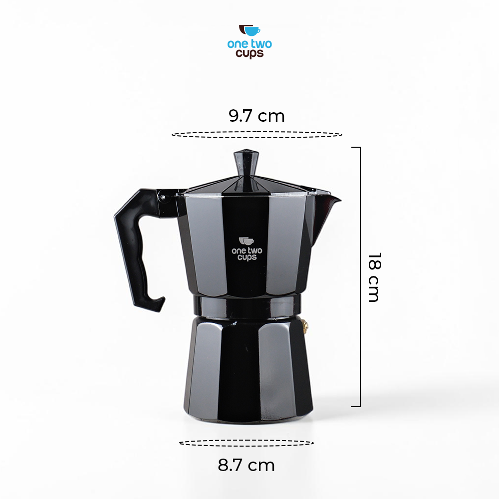 Gambar produk One Two Cups Moka Pot Teko Kopi Espresso Coffee Maker Stovetop 6 Cup 300ml - L10 - 8