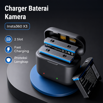 Gambar produk OEIN Charger Baterai Kamera Insta360 X3 Fast Charging 2 Slot - BC-IS360X3B