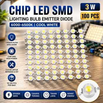 HVIERO Chip LED Lampu SMD Lighting Bulb Diode 6000-6500K 3.6V 100 PCS - COB55-DC3.6