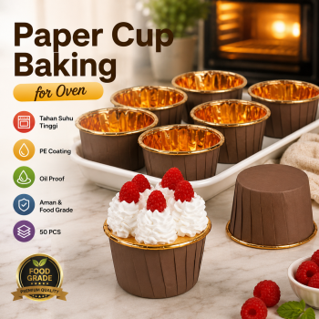 Hoaden Paper Cup Baking Oven Oil Proof Food Grade 6.8x3.9x5cm 50 PCS - OXT-20